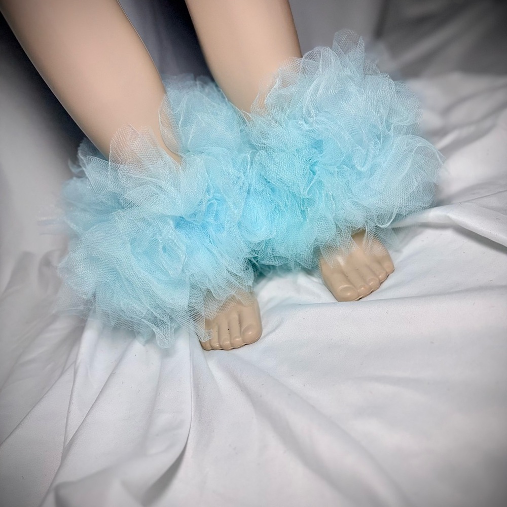 Fluffy Light  Blue Tu Tu Ankles